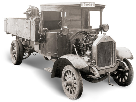 首款使用柴油噴射技術的曼恩卡車（1924年）